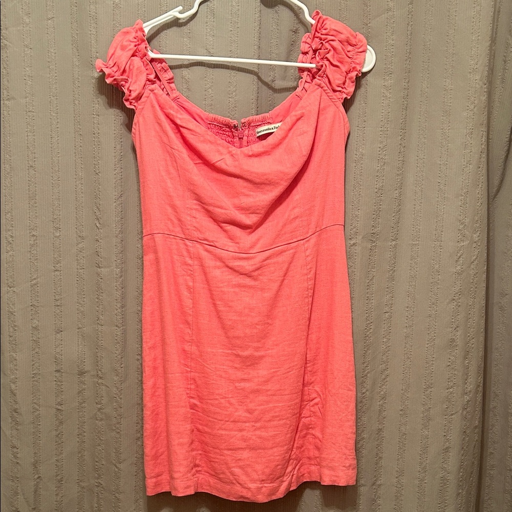 Abercrombie & Fitch Pink Mini Dress with Ruffle Sleeves